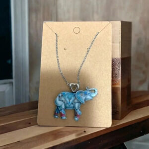 Colorful Elephant Pendant Necklace